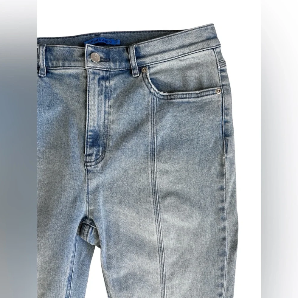 J McLaughlin Clearwater Jeans Womens 10 Lt Blue Pintuck Bootcut High Rise